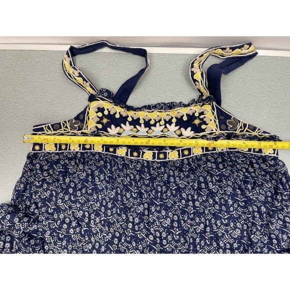 FREE PEOPLE Indigo Tank Mini Dress Blue Boarderline Tunic Size Medium - Picture 5 of 16